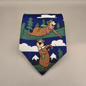 Vintage 1999 Cartoon Network Hanna Barbera Yogi Bear Necktie Polyester.